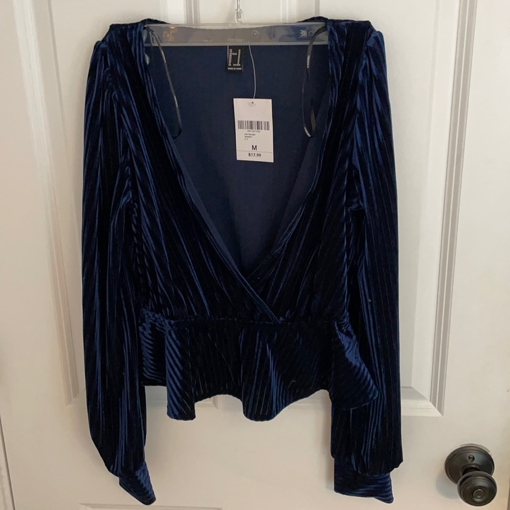 Forever 21 Peplum velvet top